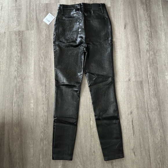 NWT Free People We The Free Phoenix Coated Jeans Black Shiny Patent Size 26 - Picture 12 of 12